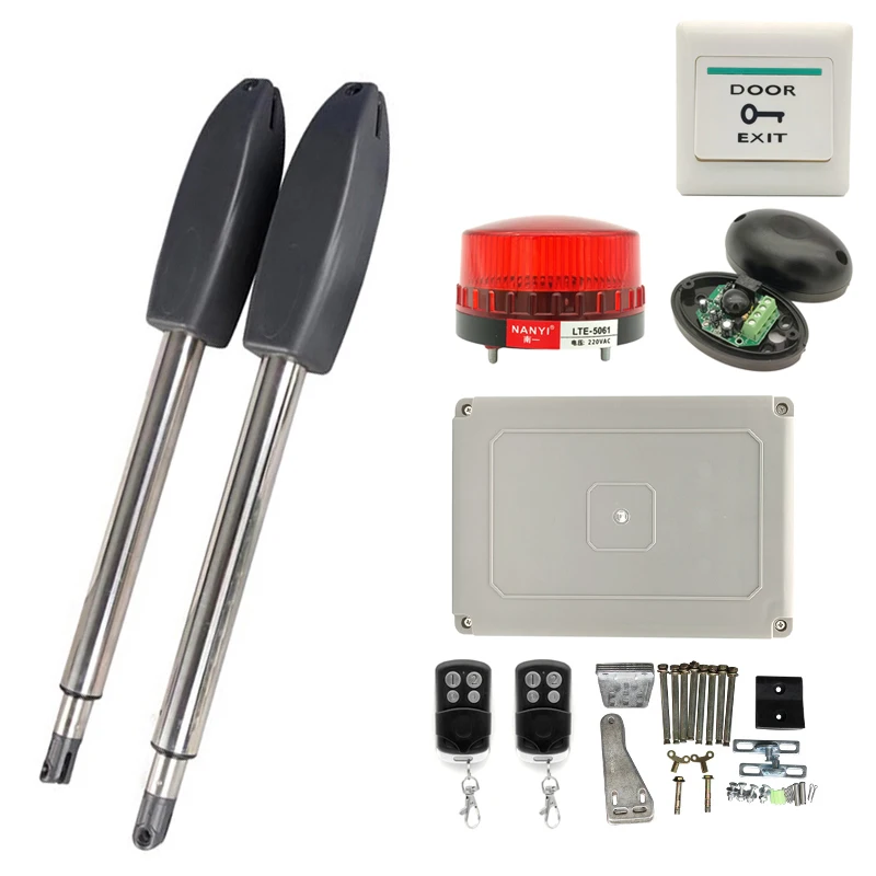 

400KG Electric Swing Gate Opener Kit Driver Motor Remote Control Double Door Home Garage Swing Door Actuator with Exit Button