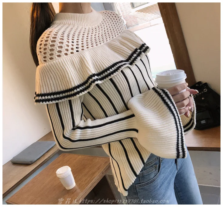 HAMALIEL свитер для подиума с автопортретом топы новинка весна-осень оборками в