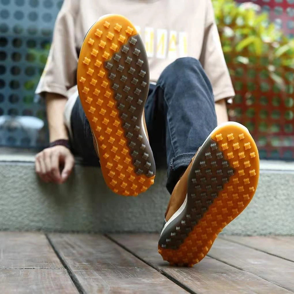 

2021 New Brand Mens Golf Shoes Genuine Leather Comfortable Mens Walking Jogging Sport Golf Sneakers Leather Trainers for Men