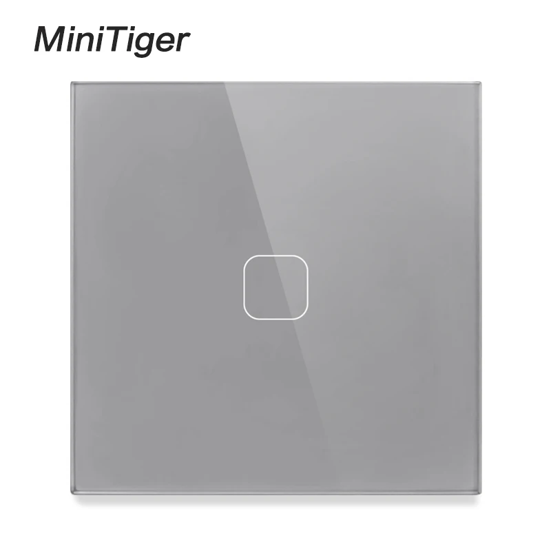 Minitiger стандарт ЕС/Великобритании 1 банда 1/2 способ сенсорный выключатель серый