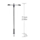 LQS11 10 шт. модели железнодорожного Досуг 1:150 N TT лампа масштаба 7,5 см двойной головы светодиодный уличный светильник