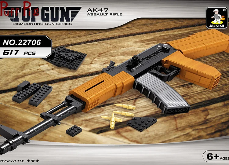 Модель штурмового пистолета AK 47 617 шт. собранные игрушки имитация игры CS Adventure