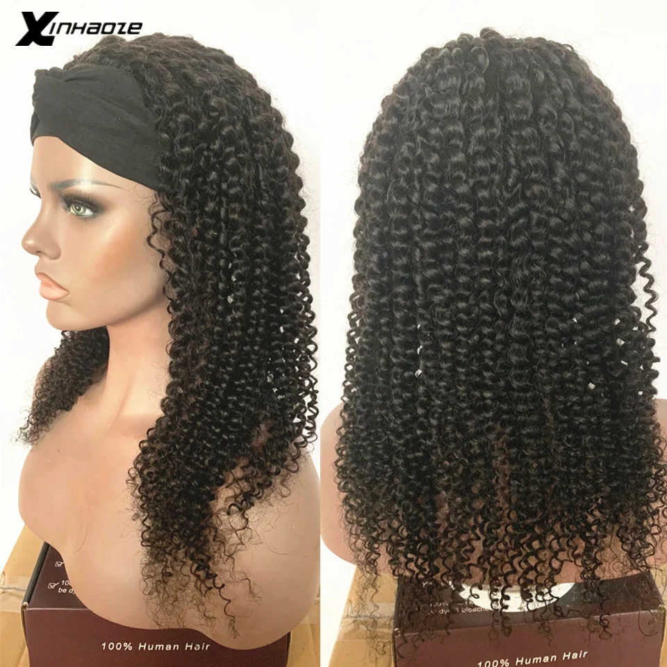 Кудрявая головная повязка искусственные безклеевые человеческие волосы для