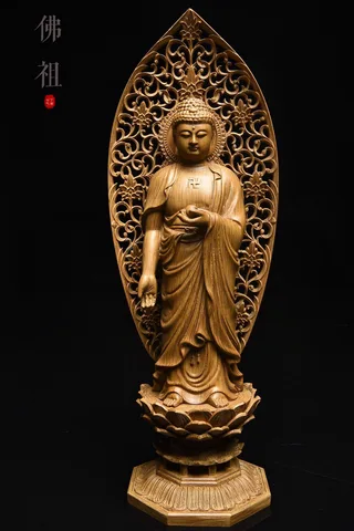 Натуральная резьба по дереву в хайнаньском стиле, статуя Будды из черной кожи с резьбой по дереву