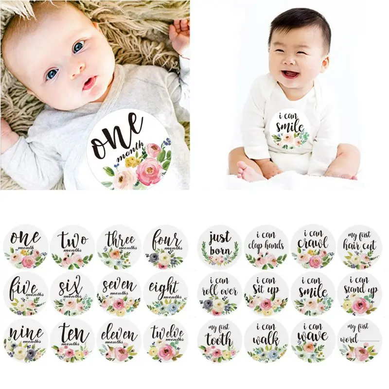 

12 Pack Baby Monthly Stickers and Milestone Stickers Neutral Baby's First Year Month