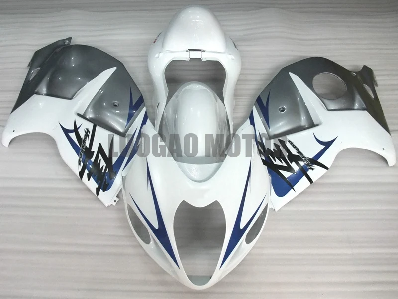 

Комплект обтекателей для каулинга, серебристо-белый красивый кузов Suzuki GSXR1300 1999 2000 2001 2002 2003 2004 2005 2006 2007 1997 1998