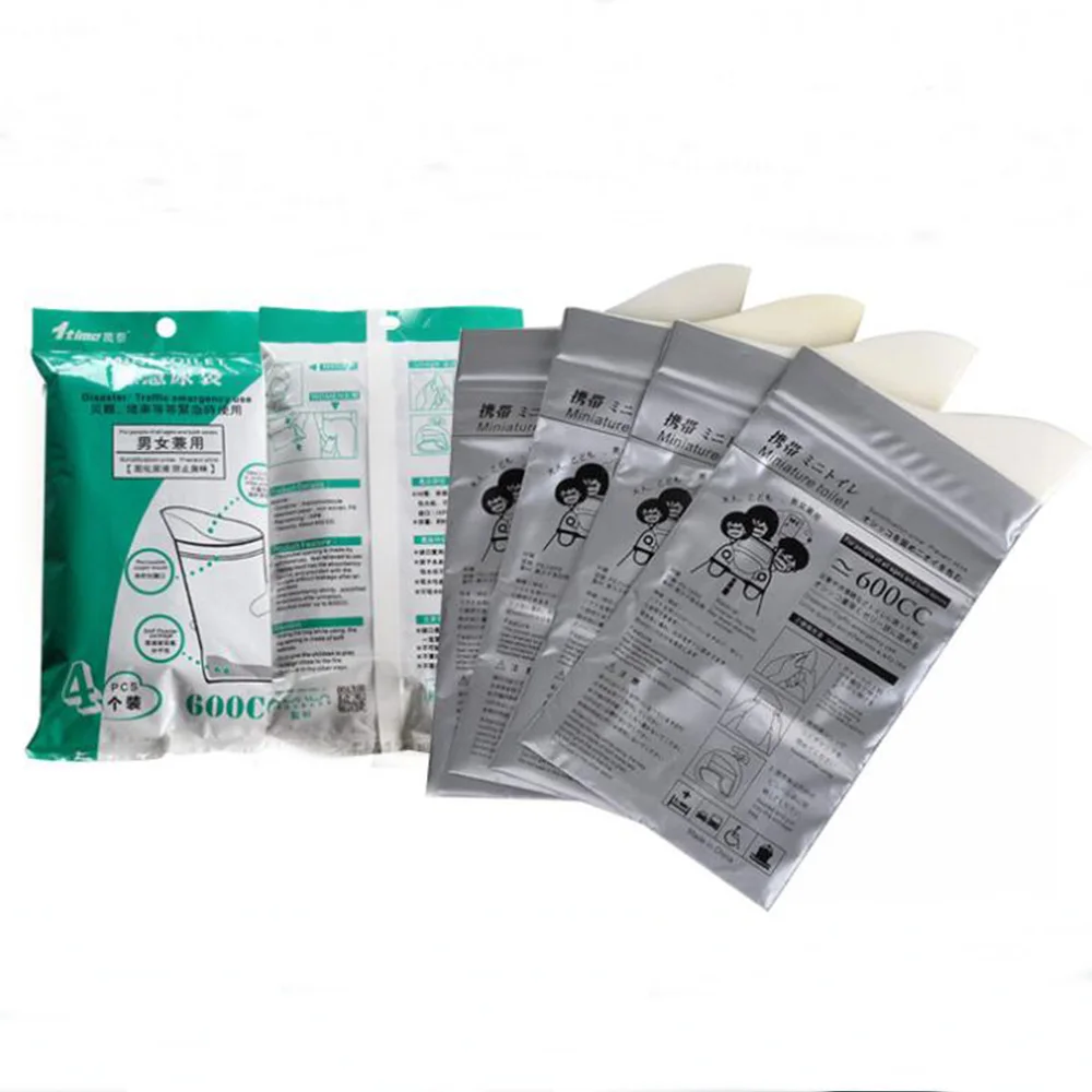 4 шт./компл. аварийный мешок мочи одноразовый писсуар туалетный для взрослых