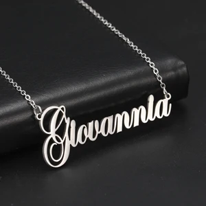 Sipuris Custom Name Necklace Personalized Steel Color Stainless Steel Necklaces For Women Man Custom