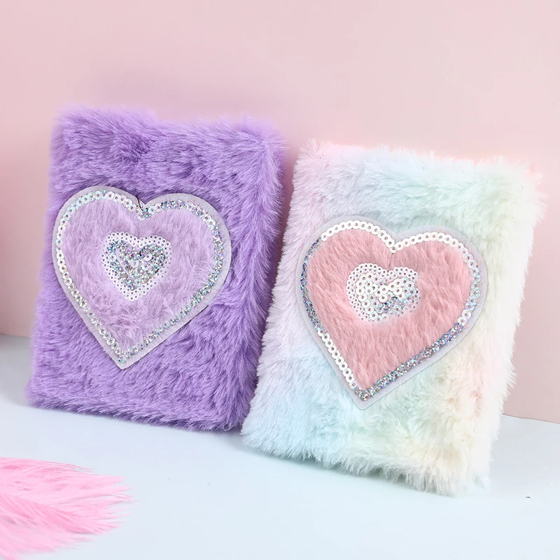 Женский плюшевый дневник с единорогом и сердцем блокнот бумажный планировщик