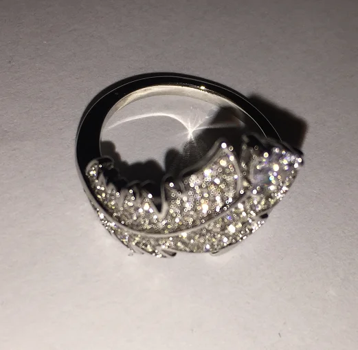 Новинка 2019 модное осенне зимнее кольцо MANDY с кристаллами и перьями подарок