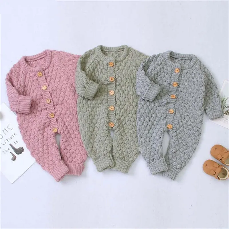 Комбинезон детский вязаный Осень-зима для новорожденных | Детская одежда и обувь