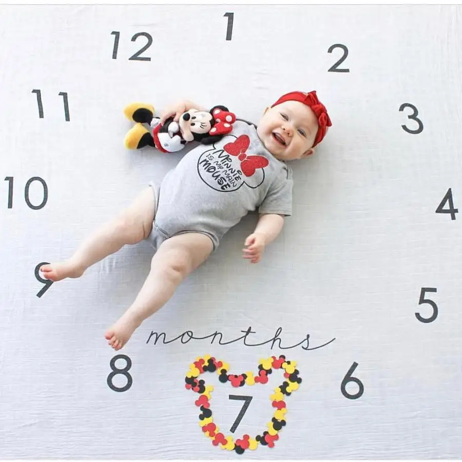 20pcs Newborn Baby Milestone Blanket Photography Prop Background Monthly Growth Shooting Photo Bedding Wrap 100x100cm | Мать и ребенок