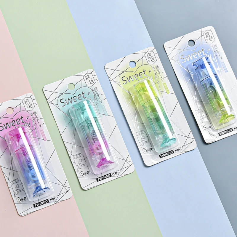 

4pcs/set Kawaii Candy Gradient Color White Out Corrector Correction Tape Stationery Student Altered Tapes School Office Supplies
