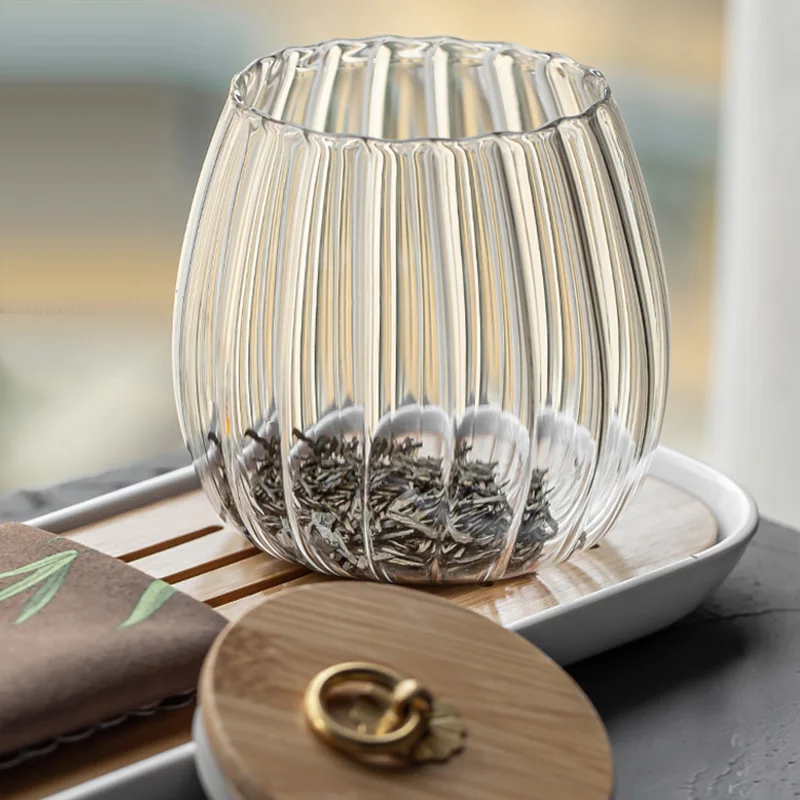 Прозрачная стеклянная бутылка герметичный чайные банки бытовой пищевой большой