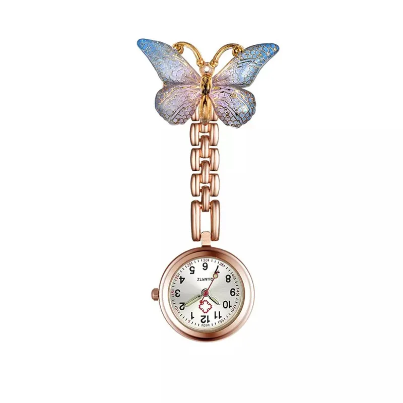 

Multicolor Butterfly Pocket Nurse Watches Student Fashion Korean Watch