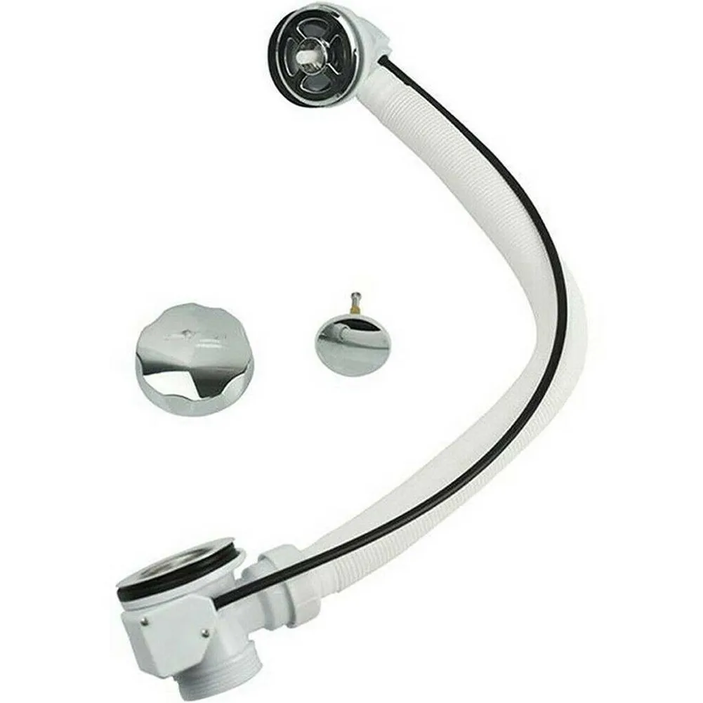

Concealed Bath Overflow Waste Pop-Up Plug Plastic Pipe and Chrome Handle