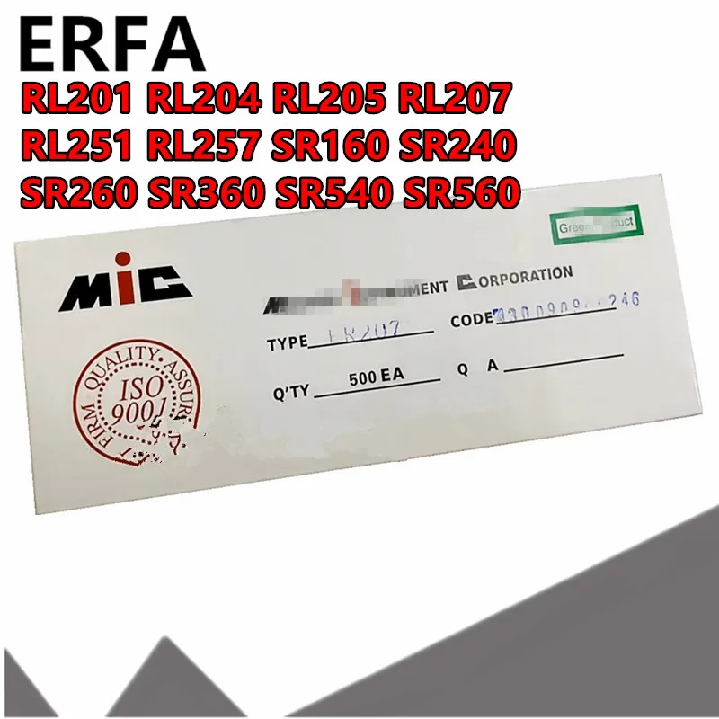 

1 корт/лот RL201 RL204 RL205 RL207 RL251 RL257 SR160 SR240 SR260 SR360 SR540 SR560 Выпрямитель Диод Шоттки DO-27