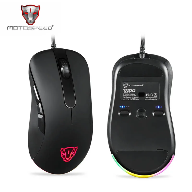 Оригинальная Проводная оптическая игровая мышь Motospeed V100 компьютерная RGB