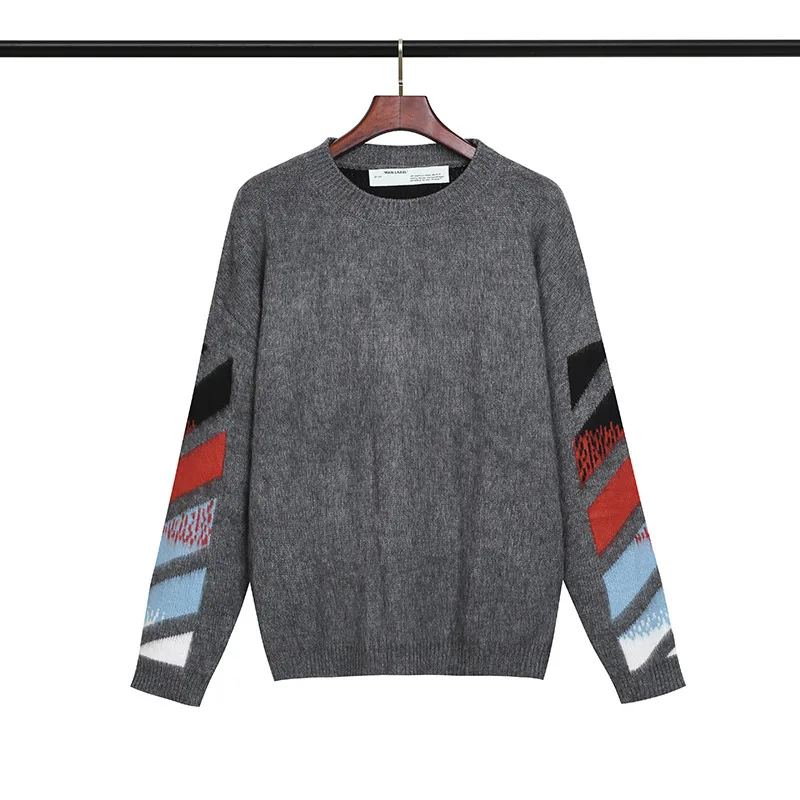 

Autumn winter new high quality ow fashion br men's and women's hip hop mohair sweater
