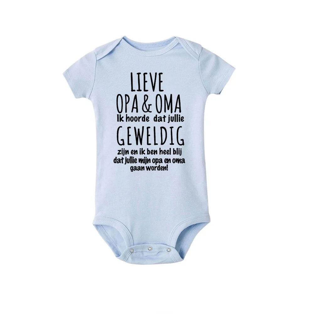Body divertido para beb&eacute;, mono con estampado de LIEVE OPA & OMA Ik Hoorde Dat Jullie, mono de anuncio de embarazo para reci&eacute;n nacido, ropa informal, 2021-5