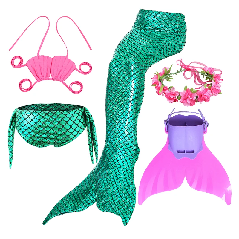 

Children swimsuit Kids Girls Swimming Mermaid tail With Monofin Flipper Little Mermaid Cosplay Costume Swimsuit for Girls