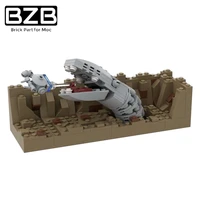 bzb moc escaped the space slug nano spaceship model creative star movie series scene building block model kids diy toys gifts