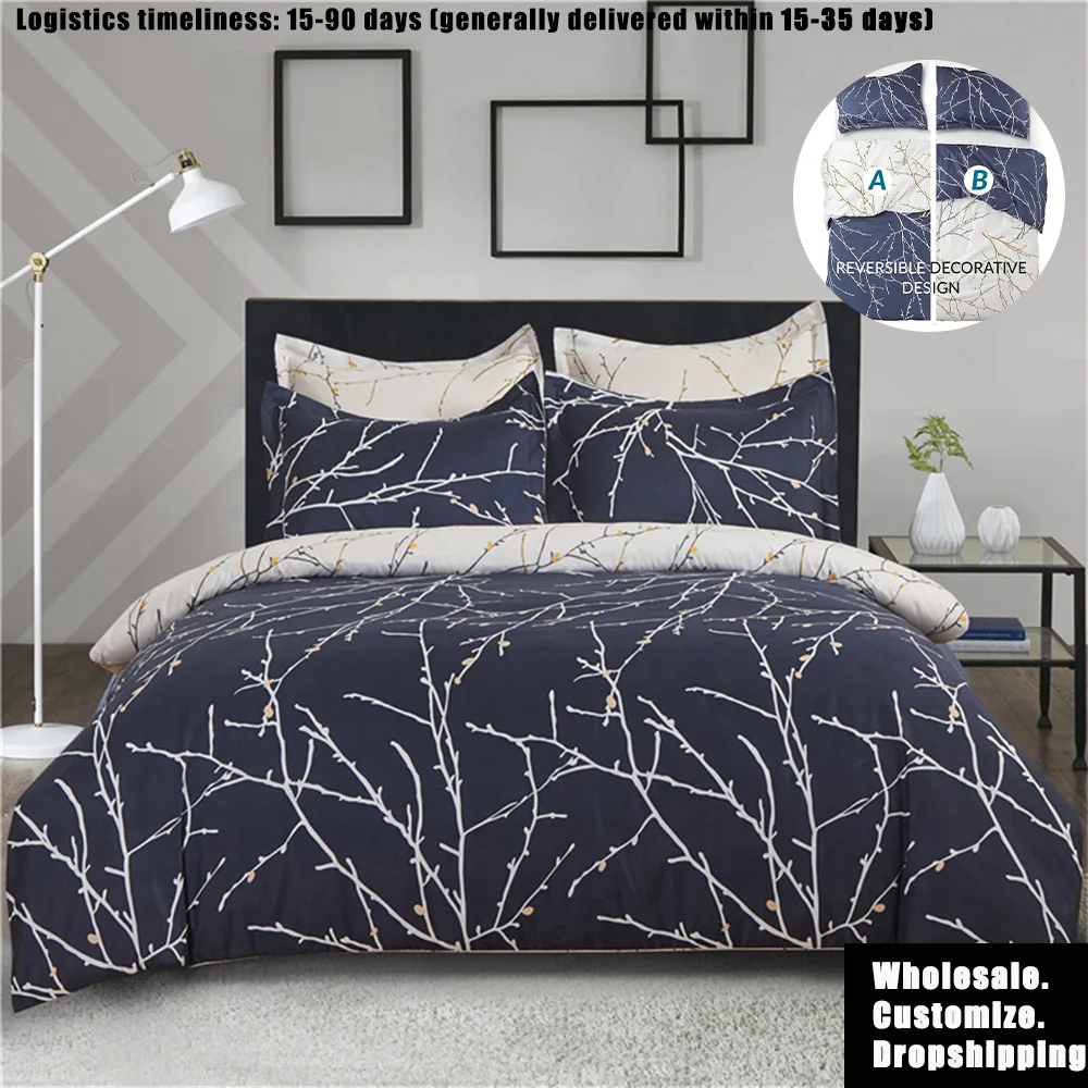 

Bohemia Bedding Set Queen Size Floral Printed Duvet Cover Set 240x220 Nordic Bedclothes Branch Comforter Cover With Pillowcase