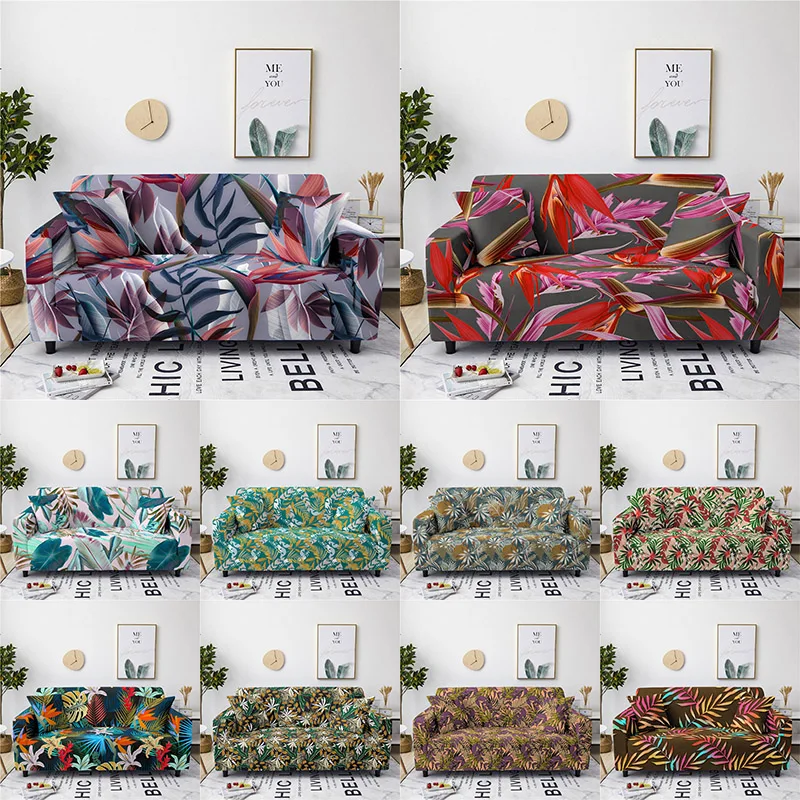 

Tropical Plants Slipcovers Sofa cover Tight wrap all-inclusive sectional elastic seat couch covers 1/2/3/4 seater Sofa covers