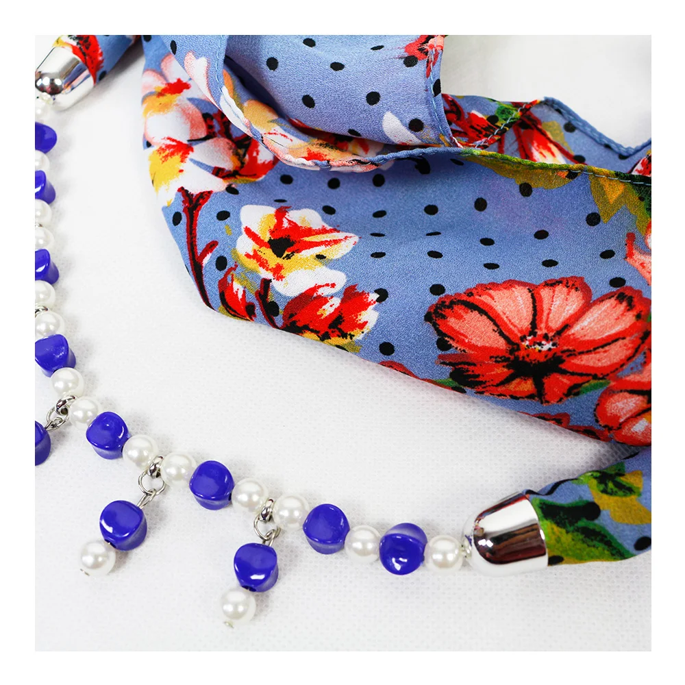 Шарфы женские с круглым кулоном и акриловыми бусинами летняя бижутерия кольцо