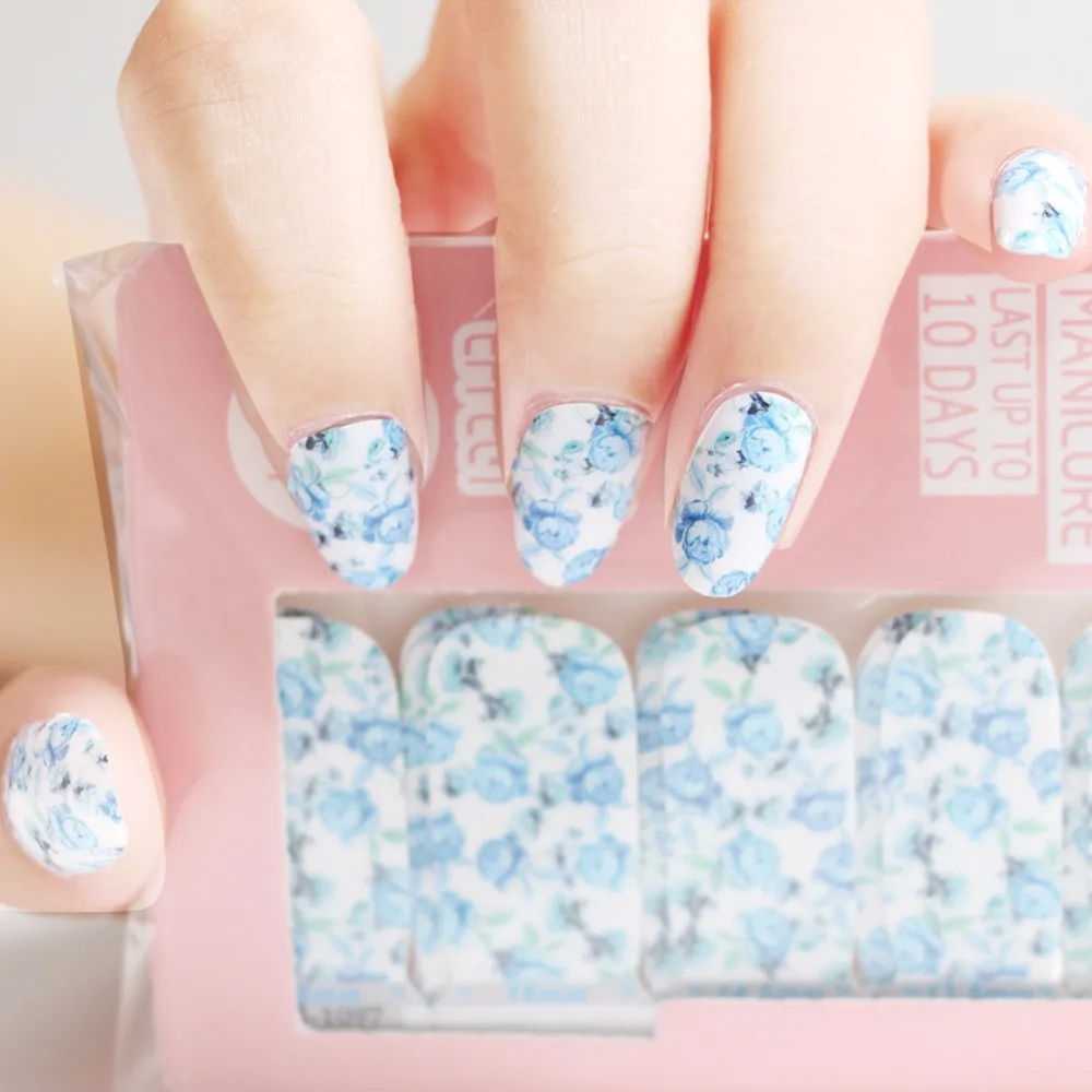 14 шт/лист видов цветочных сказочных ногтей Обертывания 3D Полные наклейки для