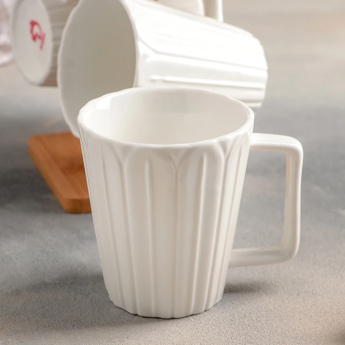 Set of 360 ml mug &quotEstet. Tulip" 6 pcs on a wooden stand Kitchen supplies Mugs Drinkware Dining Bar Home Garden Tableware For tea coffee |