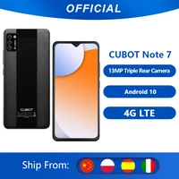 cubot note 7 mobile phone android 10 triple camera 13mp 4g lte dual sim card celular 5 5 screen 3100mah smartphone face unlock