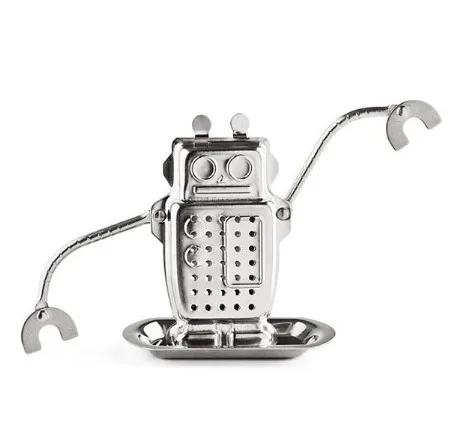 Robot Сердце/дом/утка/обезьяна/чайник/шар/Птица/раковина полная форма нержавеющая сталь заварочный фильтр ситечко чайная ложка-шарик - Цвет: Robot