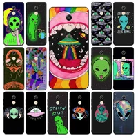 yndfcnb aesthetics cute cartoon alien space phone case for redmi note 4 5 7 8 9 pro 8t 5a 4x case