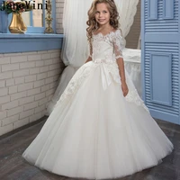 janevini princess flowers lace ball gown for kids children beaded flower girls occasion dresses communion pageant gowns wedding