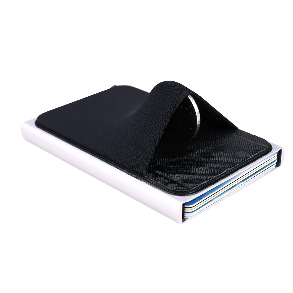 Gemeer кредитный держатель для карт чехол алюминиевый кошелек с эластичным задним