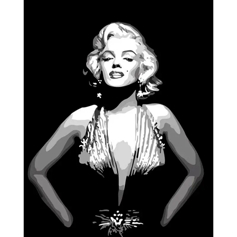 

GATYZTORY 60x75cm Paint By Numbers For Adults Monroe Drawing On Canvas Figure Home Decor Acrylic Paints Decorative Frames