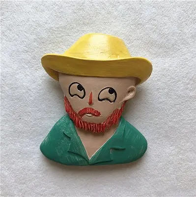 vangogh 3D стерео холодильник магнит Моделирование портретная живопись Мона Лиза Ван Гог artical Милый Забавный магнитик на холодильник ленты украшения - Цвет: vangogh