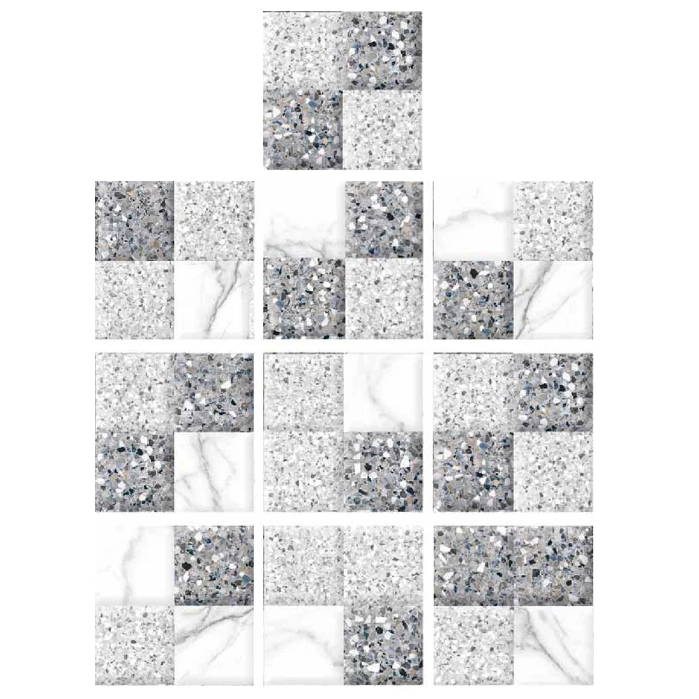 

10pcs Nordic Style Tile Stickers Waterproof Self-Adhesive Decorative Wall Stickers Stylish Wall Ornament for Home Kitchen (10x10