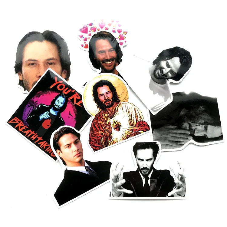 8 шт. Keanu Reeves стикер ПВХ автомобильный для чемодан скейтборда холодильник