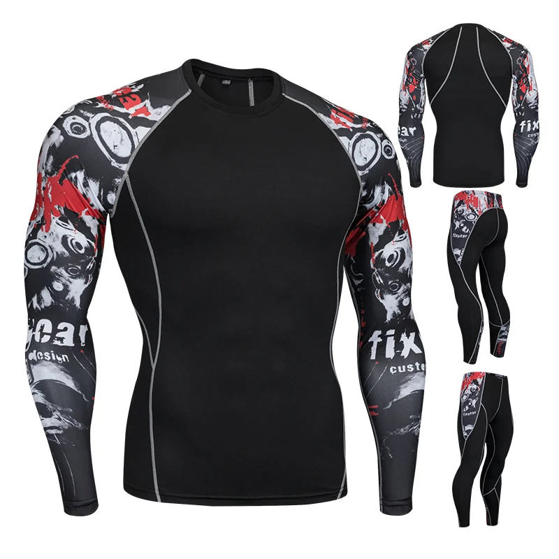 Новинка 2019 комплект с 3D принтом мужская спортивная одежда в стиле пэчворк 2