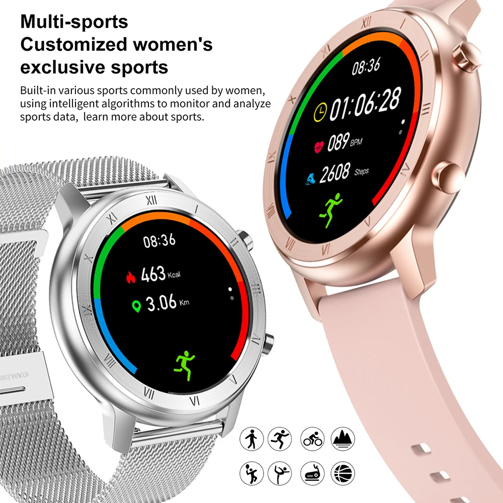 Bluetooth Смарт часы для Android IOS IP68 Водонепроницаемые женские и мужские спортивные