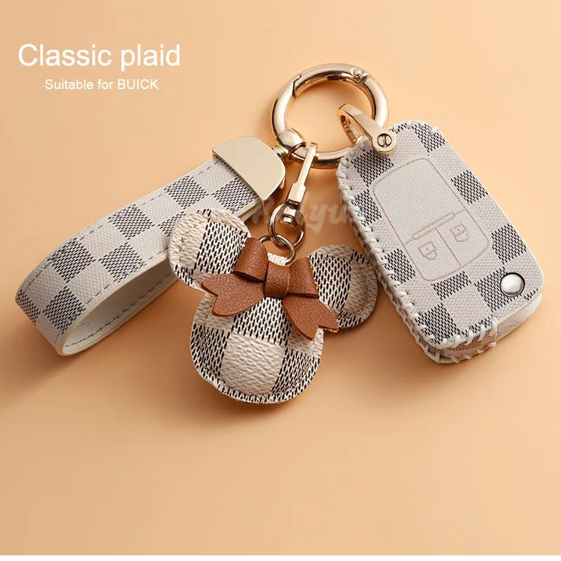 

Leather Car Key Case Cover Protection For Buick Chevrolet Cruze Opel Vauxhall Mokka Encore Flip Auto Keychain Accessories