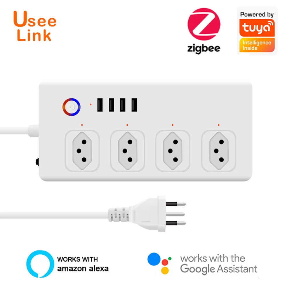 Удлинитель Zigbee с 4 USB портами и розетками переменного тока|Удлинители