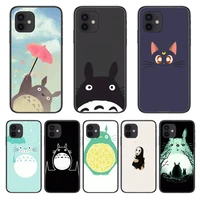 totoro spirited away style phone case cover for iphone 12 pro max 11 8 7 6 s xr plus x xs se 2020 mini black cell shell