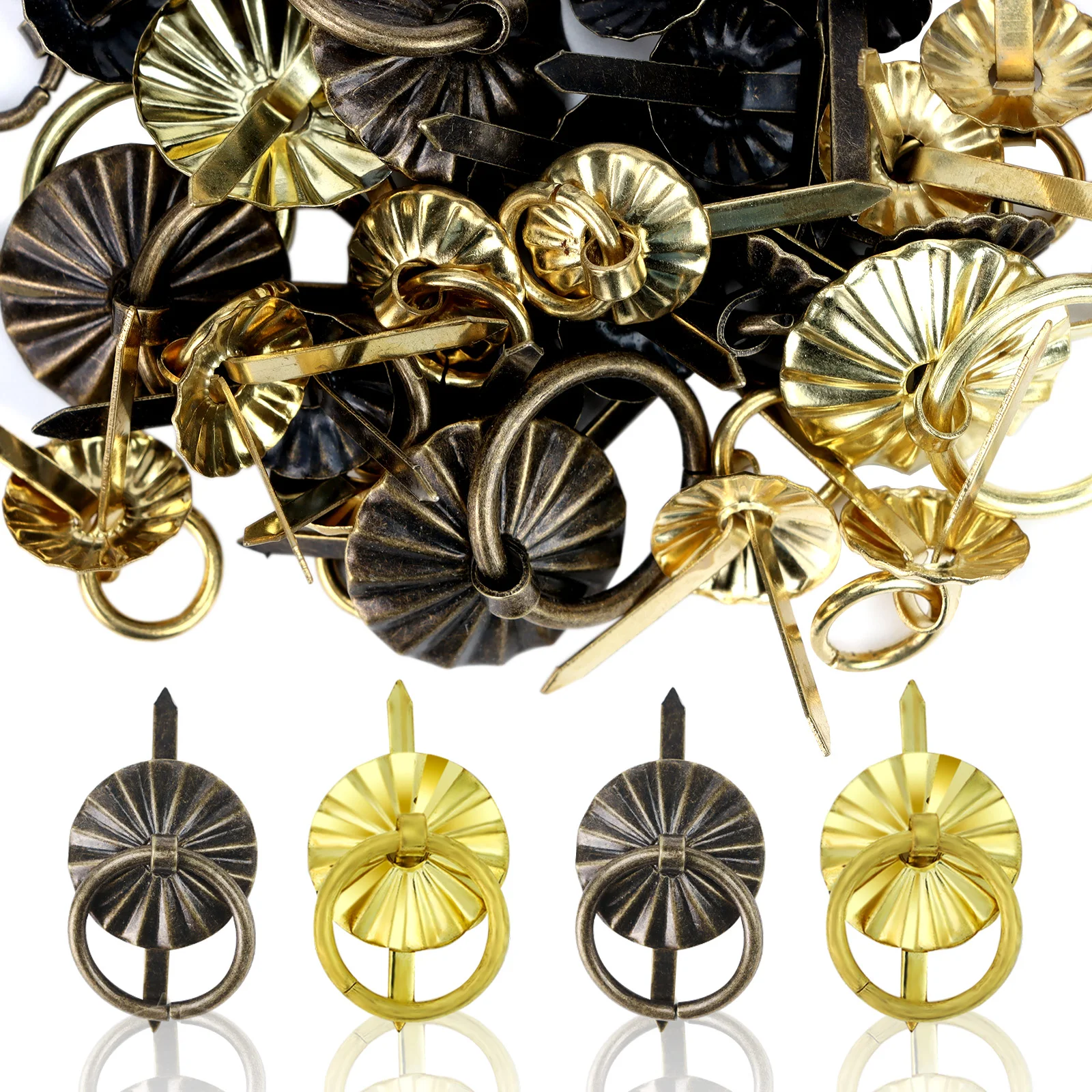 40 шт. маленькие бронзовые застежки для колец в античном стиле | Обустройство дома