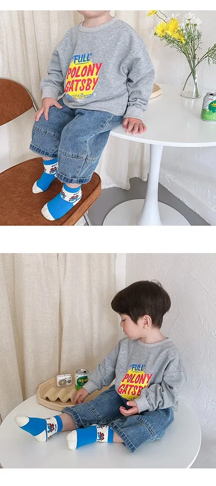 

3 Pairs Boy Socks Cotton Socks Girl's Socks Spring Summer Cartoon Matching Socks Toddles Children's Lovely Sports Socks For 1-8t