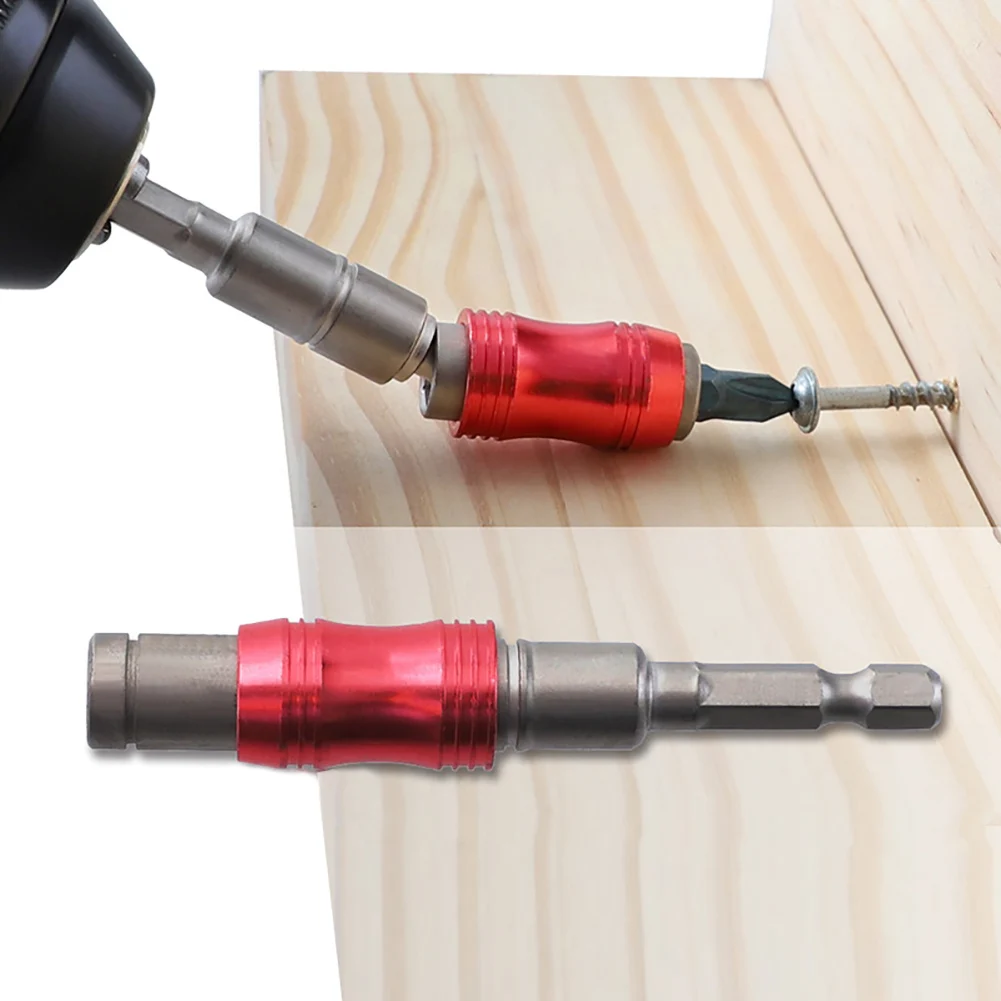 Screwdriver Extension Bit Rod 20 Degree Angle Rotatable Magnetic Screw Driver Tip Holder Hand Tool For 1/4'' Hex Shank Screw Bit