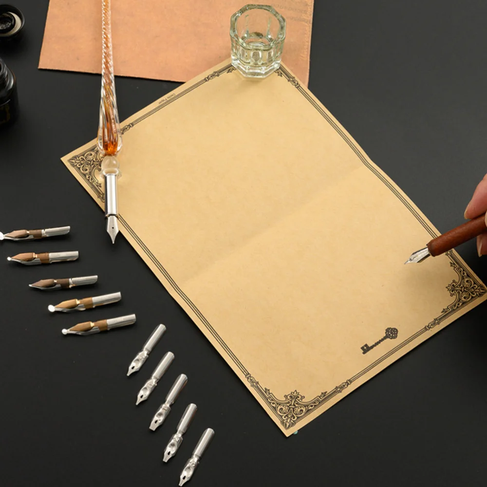

Glass Dip Pen and Wooden Dip Pen Set Graduation Christmas Gifts (Random Color)