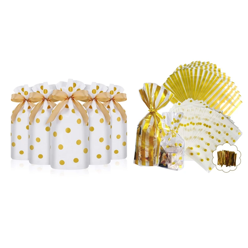 

150 Pcs Treat Bags With Drawstring Candy Bags Favor Bag Drawstring Cookie Bags, 100 Pcs 25X15cm & 50 Pcs 23X15.5X6cm
